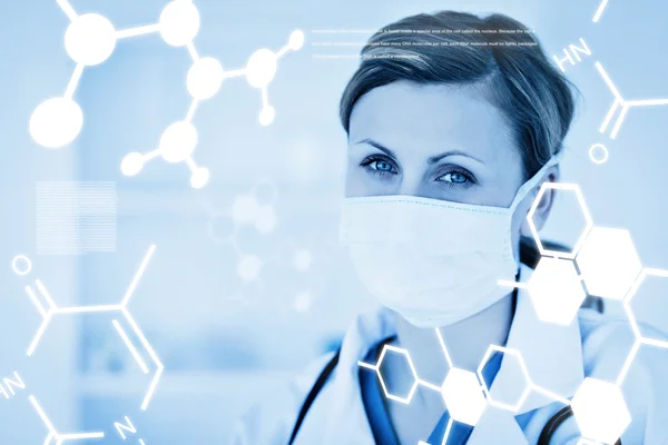 Scientist with mask and stethoscope Royalty Free Stock Images