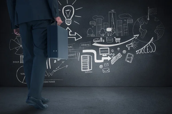 Businessman holding briefcase — Stock Photo, Image