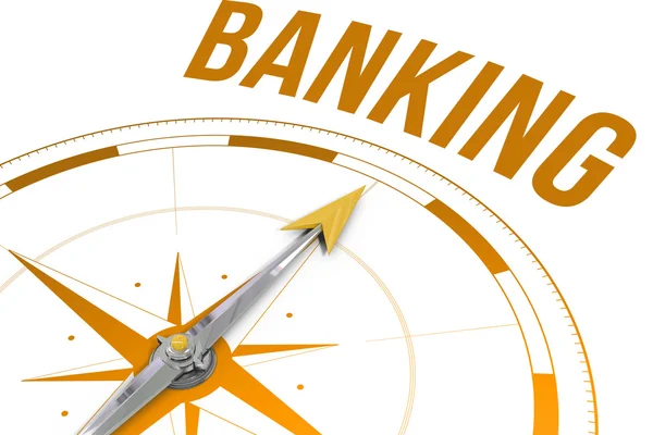 Banking against compass — Stock Photo, Image