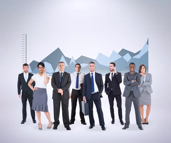 Business team against chart — Stock Photo, Image