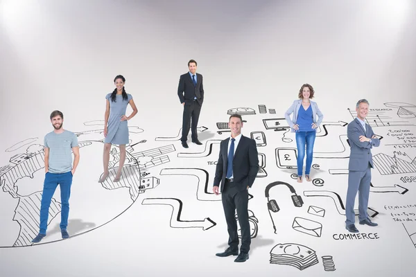 Business team against brainstorm graphic — Stock Photo, Image