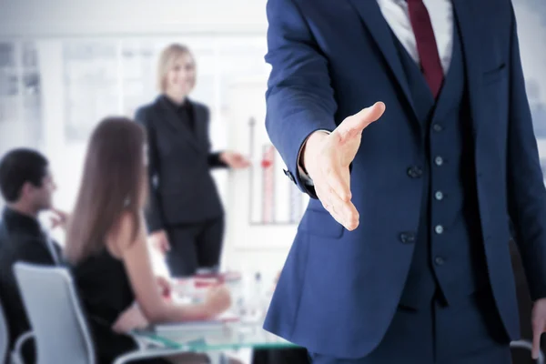 Businessman ready to shake hand — Stock Photo, Image