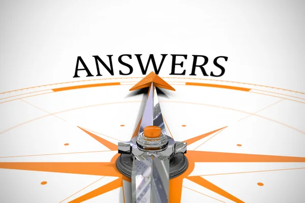 Answers against compass — Stock Photo, Image