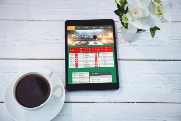 Composite image of gambling app screen — Stock Photo, Image