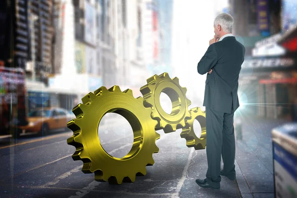 Thoughtful businessman standing — Stock Photo, Image