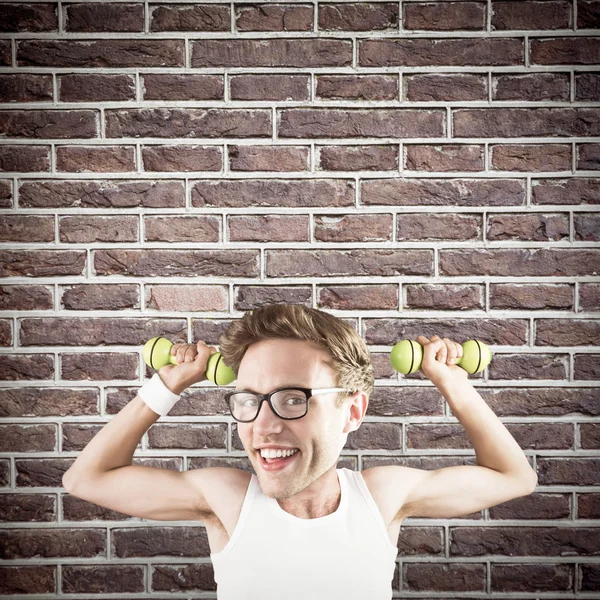 Nerd tillen gewichten — Stockfoto