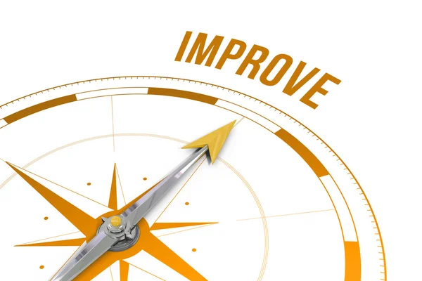 Word improve against compass — Stock Photo, Image