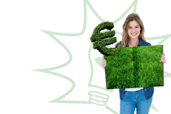 Woman holding lawn book — Stock Photo, Image