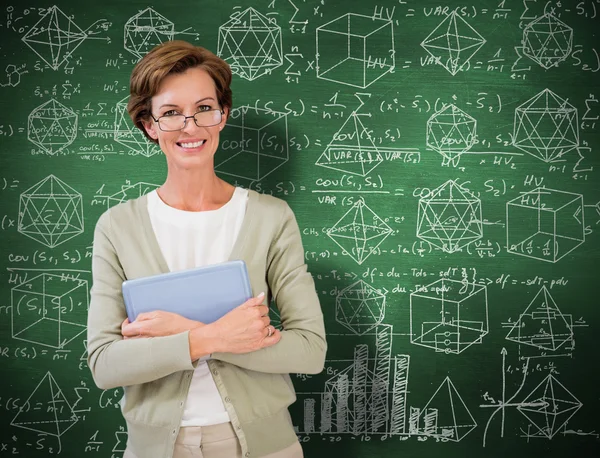 Lehrer hält Tablet-PC in der Hand — Stockfoto