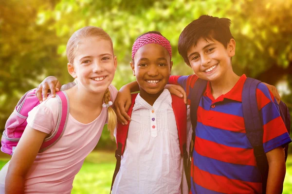 Little school kids in park — Stock Photo, Image