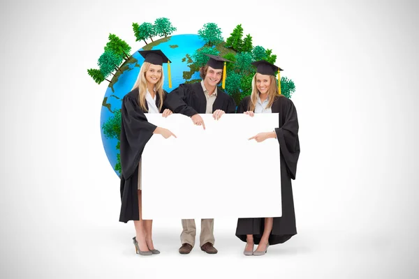 Students in graduate robe — Stock Photo, Image