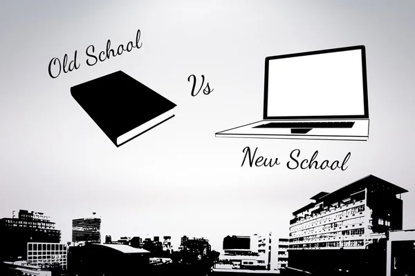 Vieja escuela vs y nueva escuela — Foto de Stock