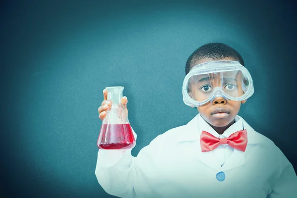 Pupil dressed as scientist — Stock Photo, Image