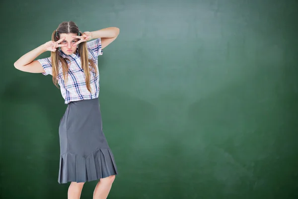 Geeky hipster bailando — Foto de Stock