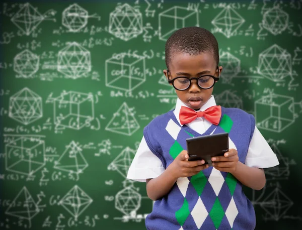 Schattig leerling met calculator — Stockfoto