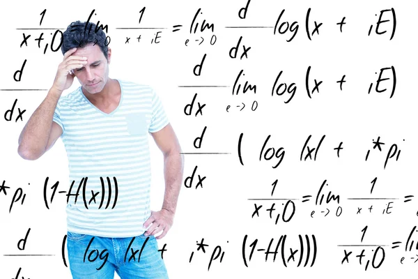 Koncentrerar man mot matematik ekvation — Stockfoto