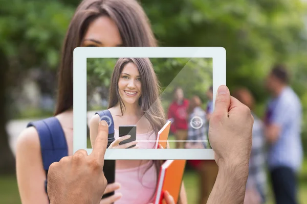 Hands holding tablet pc — Stock Photo, Image