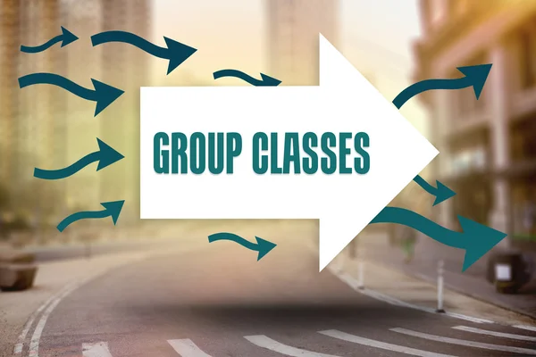 Group classes against new york street — Stock Photo, Image