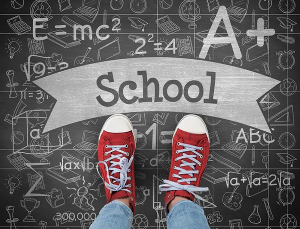 Woord school en casual schoenen — Stockfoto