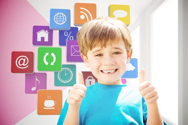 Pupil showing thumbs up — Stock Photo, Image