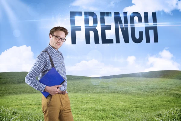 Word french and geeky student — Stock Photo, Image