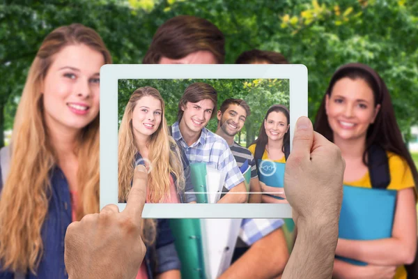 Hands holding tablet pc — Stock Photo, Image