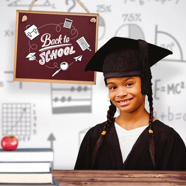 Cute pupil graduating — Stock Photo, Image