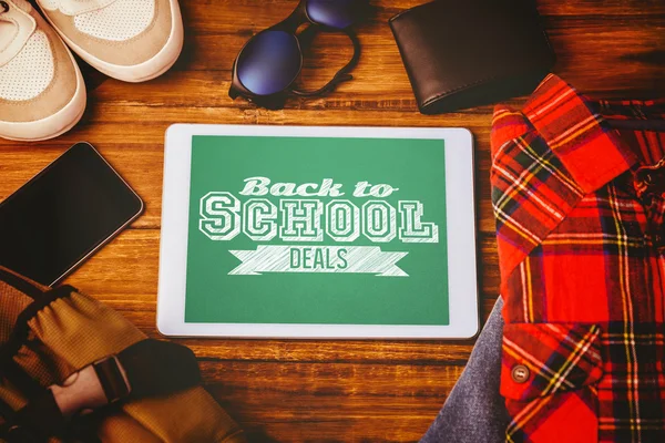 Composite image of back to school deals message — Stock Photo, Image