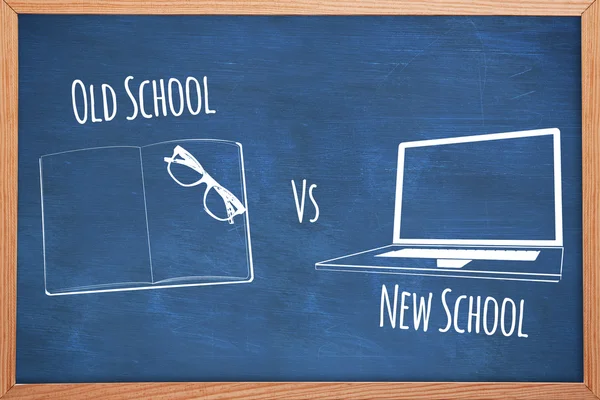 Oude school vs nieuwe school — Stockfoto