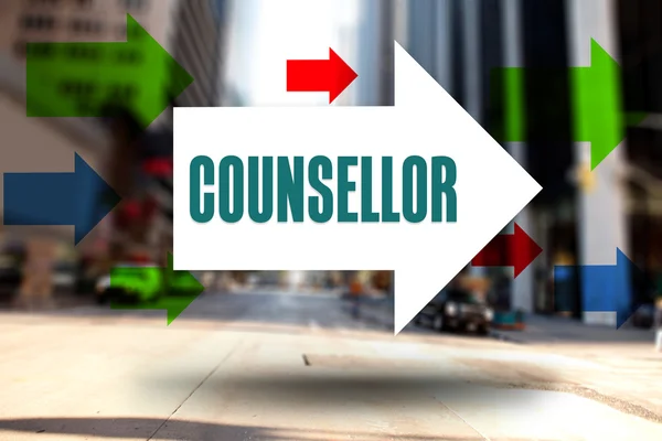 Counsellor against new york street — Stock Photo, Image