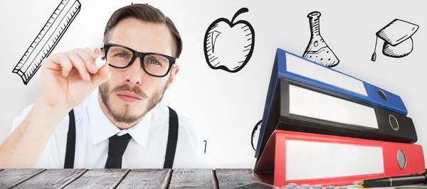 Zakenman schrijven met marker — Stockfoto