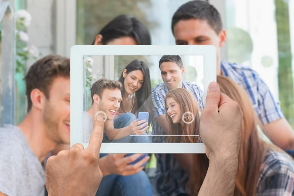 Hand holding tablet pc — Stock Photo, Image