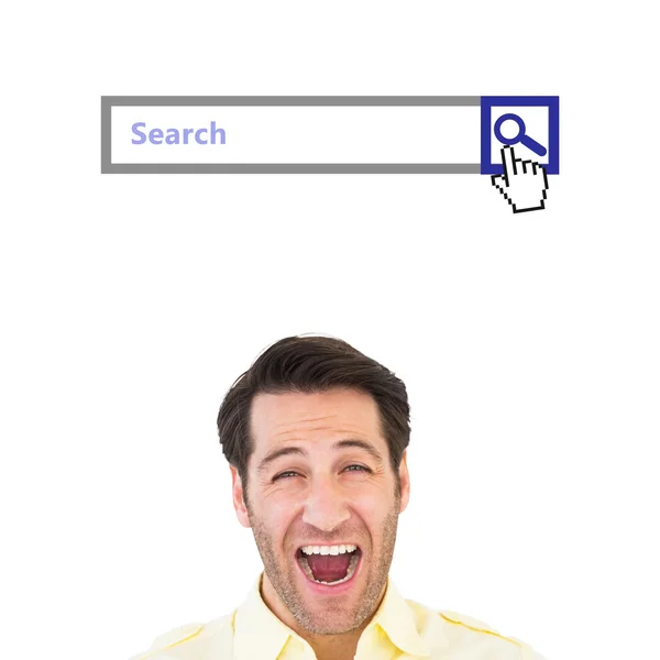 Handsome man screaming out loud — Stock Photo, Image