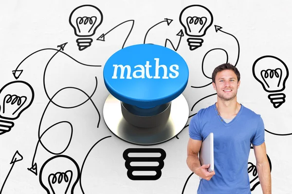 Palabra matemáticas y hombre sonriente — Foto de Stock