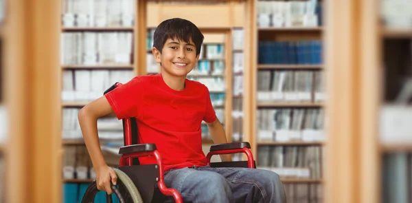 Boy sitting in wheelchair — Stock Photo, Image