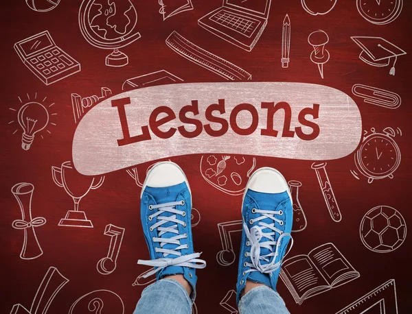 The word lessons and casual shoes — Stock Photo, Image