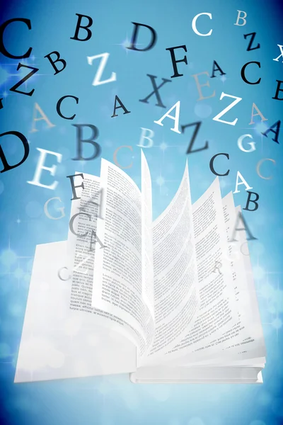 A könyv és a különböző betűk — Stock Fotó