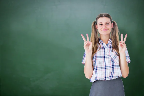 Geeky hipster smiling at camera — Stock Photo, Image