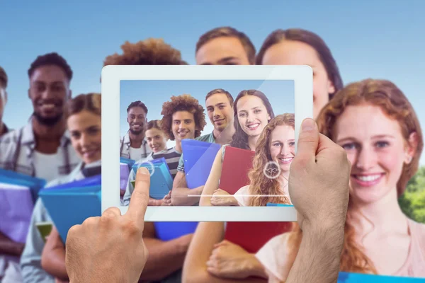 Hands holding tablet pc — Stock Photo, Image