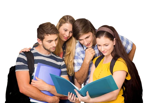 Students holding folders — Stock Photo, Image