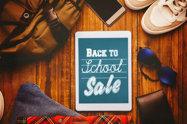 Composite image of back to school sale message — Stock Photo, Image