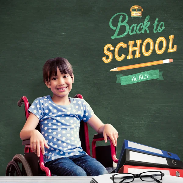 Pupil smiling at camera in hall — Stock Photo, Image