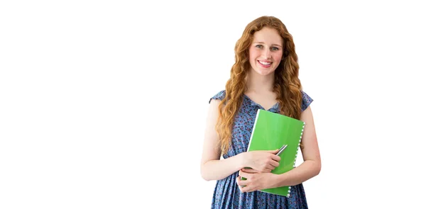 Feliz estudante segurando arquivo — Fotografia de Stock