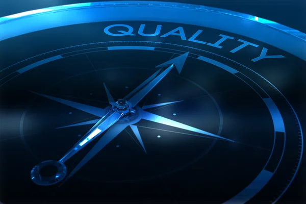 Compass pointing to quality — Stock Photo, Image