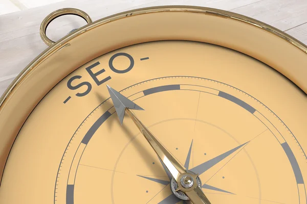 Compass pointing to SEO — Stock Photo, Image