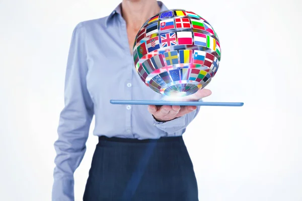 Businesswoman holding digital tablet — Stock Photo, Image