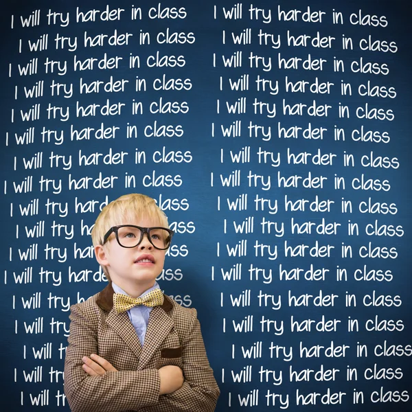 Pupil dressed up as teacher — Stock Photo, Image