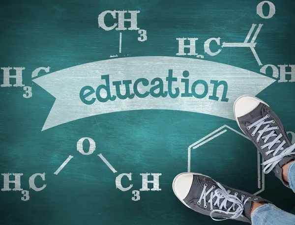 Word education and casual shoes — Stock Photo, Image