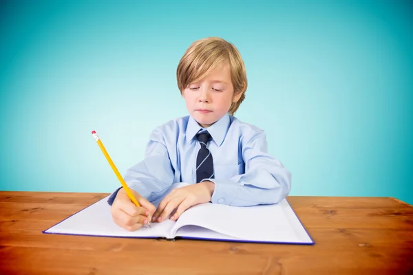 Lindo pupila escritura — Foto de Stock