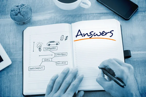Answers against business concept — Stock Photo, Image